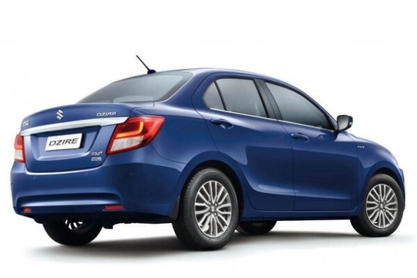 Blue Color Maruti Suzuki Dzire Rear Profile