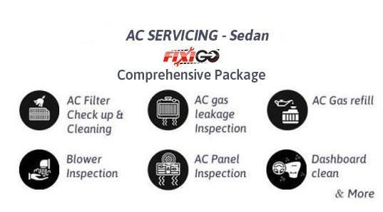 New AC Servicing – Comprehensive – Sedan – FixiGo