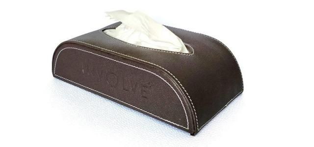 New Involve Luxury Tissue Box - Brown Art Leather - Openable Tissue Holder Napkin Holder for Home Office, Car Automotive Decoration