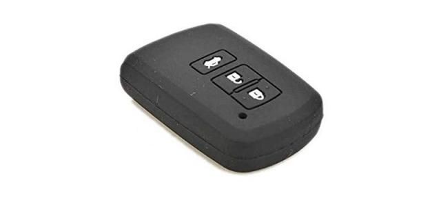 New TRAC 2 Buttons Silicone Car Key Cover(Black) Case for Toyota Corolla,Prado,Innova,Fortuner,Yaris(Pack of 1)