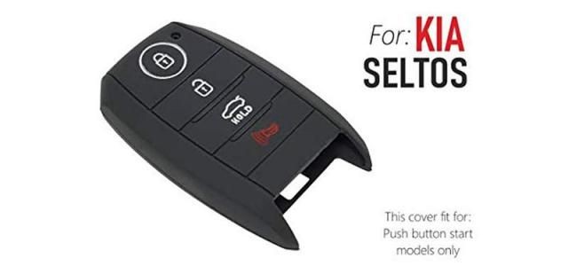 New TRAC Silicone Key 4 Button Remote(Black) KIA Seltos Smart Key (for Push Button) 1 Unit