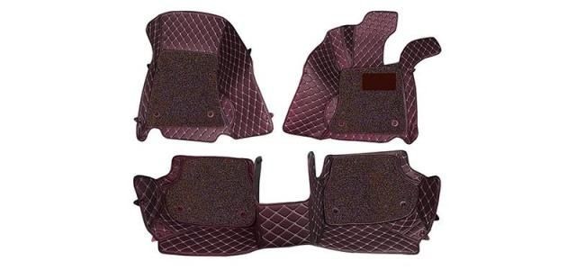 New TRAC 7D Car Mats (Custom Fitted) (coffie) (Set of 3 - 1 Driver /1 Conductor /1 Rear Piece) Compatible with Hyundai Xcent