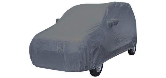 New Trac Car Body Cover with Mirror and Antenna Pocket (Light Weight, Triple Stitched, Heavy Buckle, Bottom Fully Elastic, Silver) for Maruti A-star