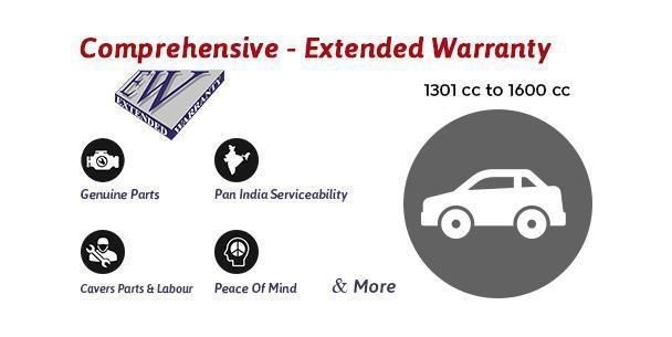 New Comprehensive Warranty - Car - 12 Months Up to 1301cc to 1600cc - Extended Warranty