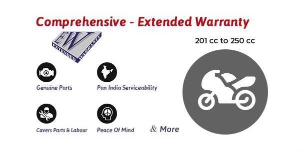 New Comprehensive Warranty - Bike - 12 Months Up to 201cc to 250cc - Extended Warranty 