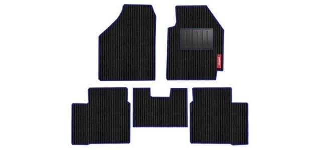 New Elegant Cord Black and Blue Custom Fit Car Mat Compatible with Tata Hexa 2017 Onwards XE