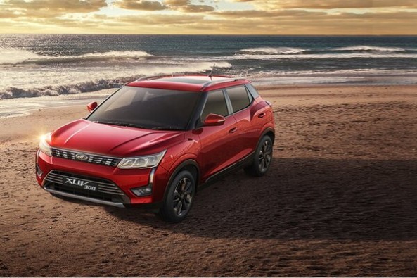 Red Color Mahindra XUV300 Front Profile