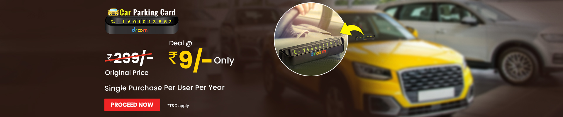 Car Parking Card Sale | Register Now Option | Droom