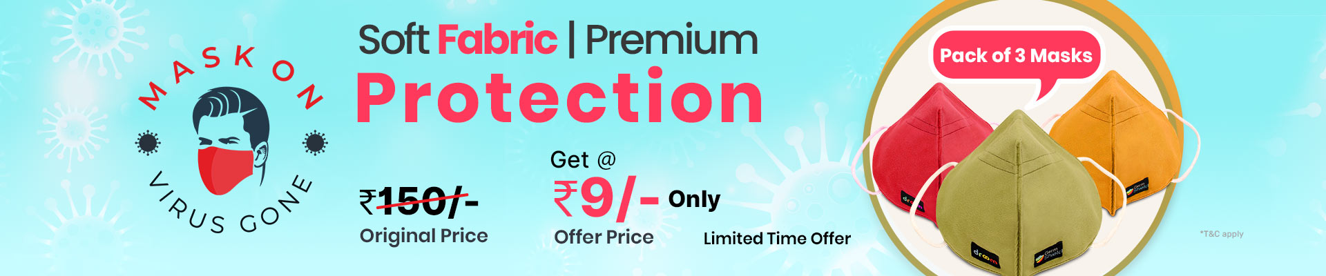 Mask On Virus Gone | Register Now Option | Droom