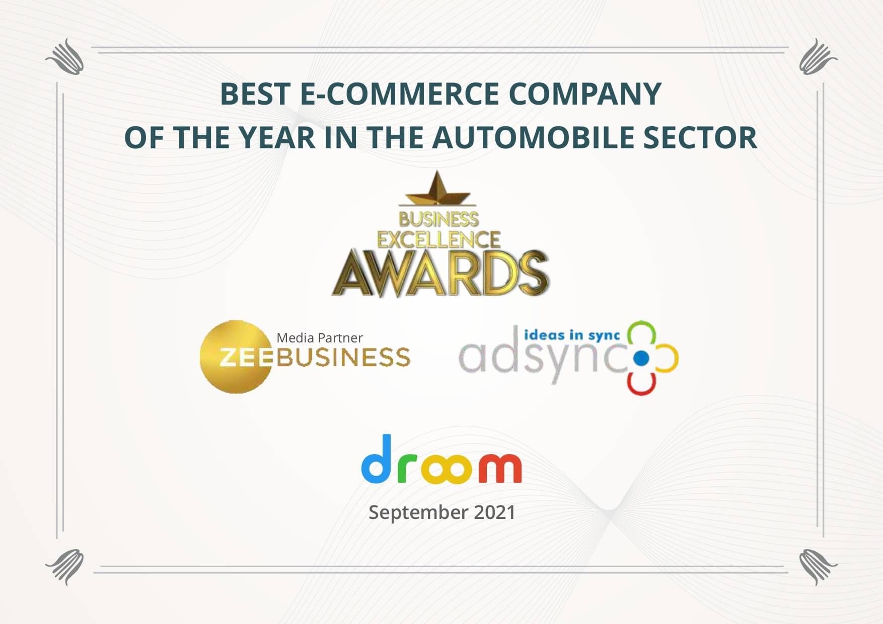 Droom amongst the Best E-commerce Company of the Year