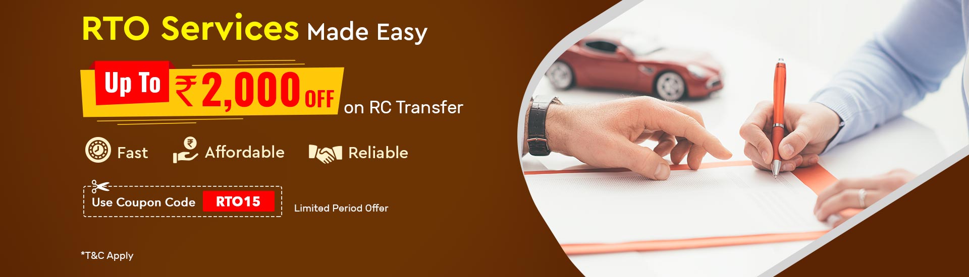 RTO Services - Vehicle RC Transfer, RTO Registration Online | Droom