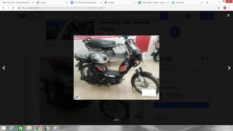 TVS Heavy Duty Super XL 70cc 2013