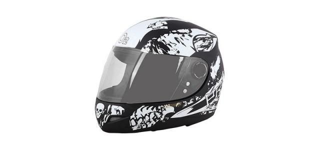 Max Pro Matt Black Decor Helmet (P3 Bhoot White)