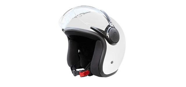 Star Open Face With Visor White Helmet