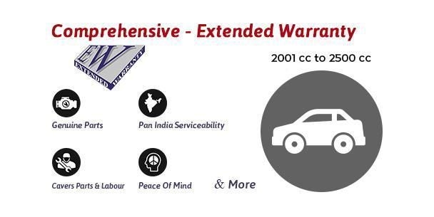 Comprehensive Warranty - Car - 12 Months Up to 2001cc to 2500cc - Extended Warranty 