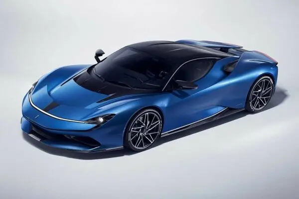 Blue Pininfarina Battista Front Profile