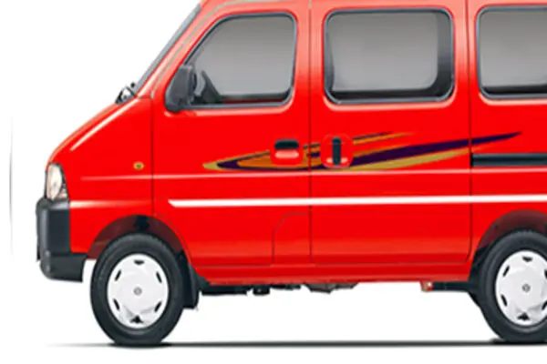 Red Color Maruti Eeco Side Profile