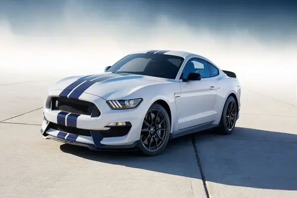 Blue-White Color Ford Shelby Front Profile