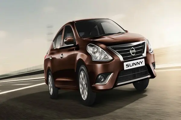 Brown Color Nissan Sunny Front Profile