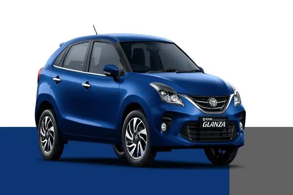 Blue Color Toyota Glanza Front Profile