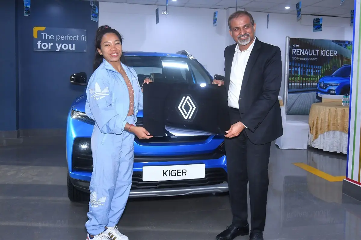 Tokyo Olympics Medalist Mirabai Chanu with Renault Kiger