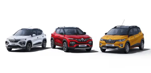 Renault Kwid, Kiger, and Triber 
