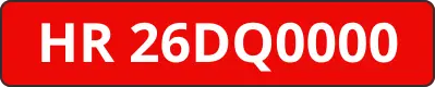 Red Number Plate