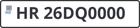 White Number Plate