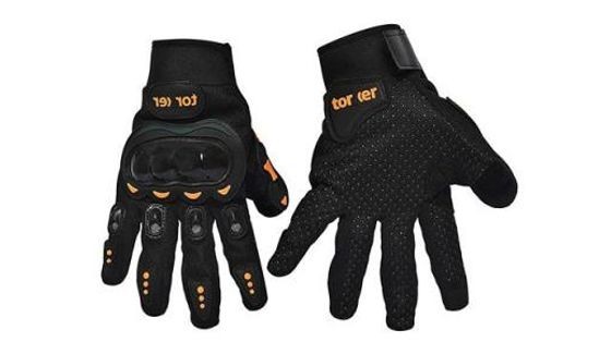 New Torxer Probiker Riding Synthetic Full Finger Hand Gloves for Men (Black)