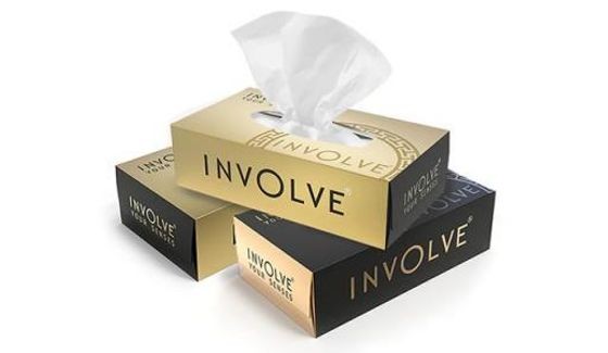 New Involve Premium Tissue Box -Gold (2pcs)+ Black (1pc) - 2Ply | Super Soft Tissue | For Car, Home & Office (Pack of 3)