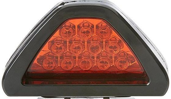 New TRAC 12 LED Car Blinking Brake Light Triangle F1 Style Rear Tail Brake Lamp 12V Universal Fit for All Cars (Red)