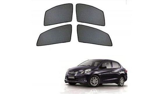 New Penyan Black Non Magnetic Half Sun Shade Curtains for Honda Amaze 1st Generation 2013 Model, Set of 4