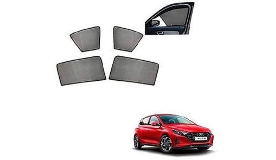 New Penyan Black Non Magnetic Half Sun Shade Curtains for Hyundai Elite I20 3rd Generation 2020 Model, Set of 4