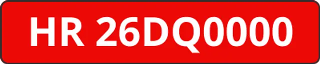 Red Number Plate